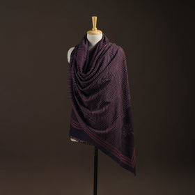 Black - merino wool natural dyed handwoven hand shawl 18