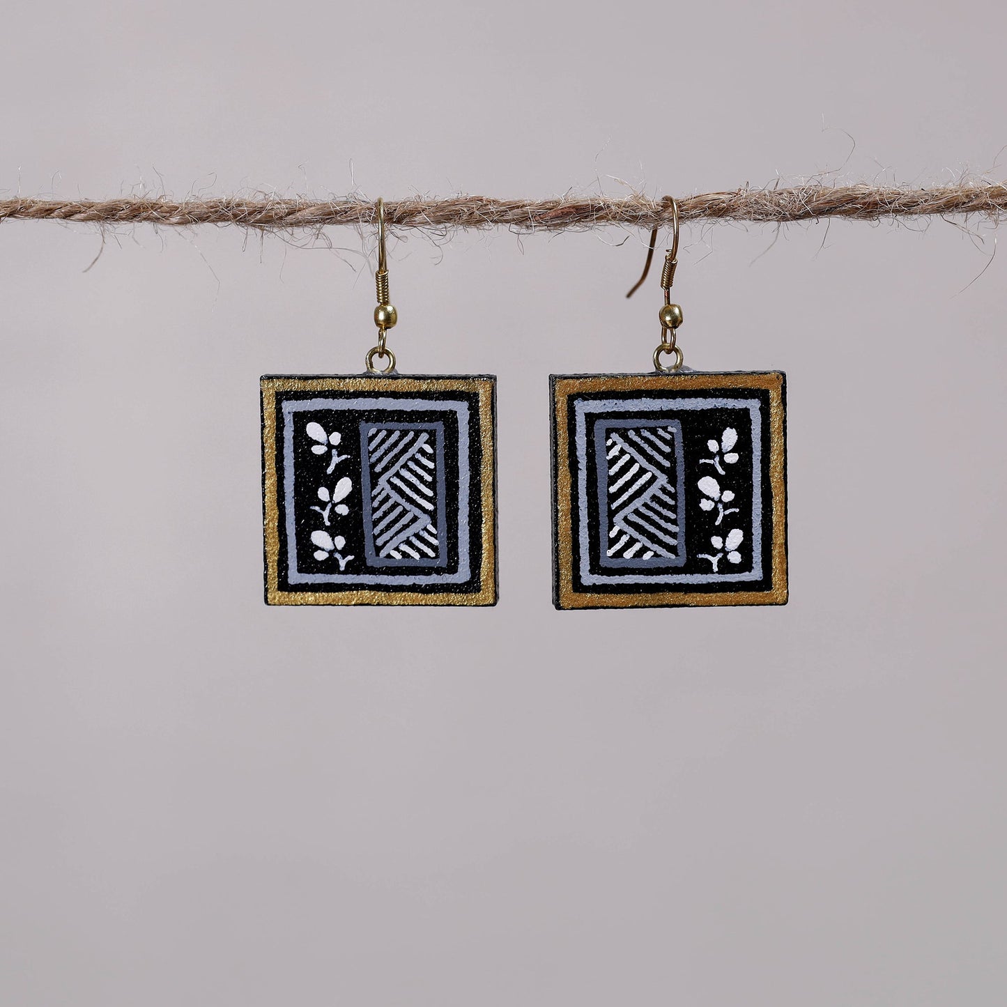  Miniature Handpainted Wooden Earrings 