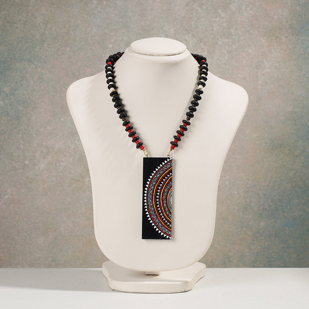 Buy Miniature Handpainted Wooden Necklace With Beads Online at iTokri.com
