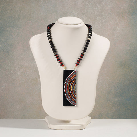 Buy Miniature Handpainted Wooden Necklace With Beads Online at iTokri.com