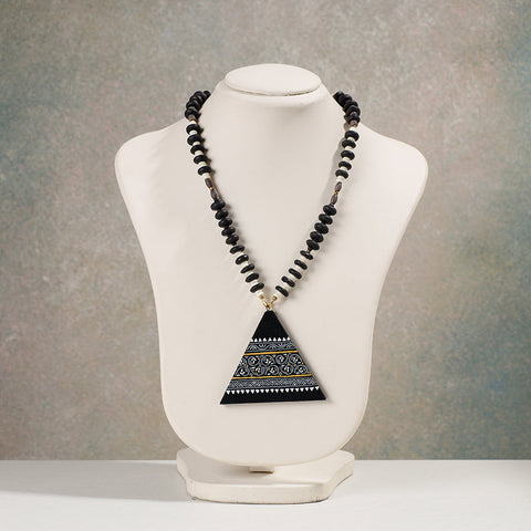  Miniature Handpainted Wooden Necklace With Beads 