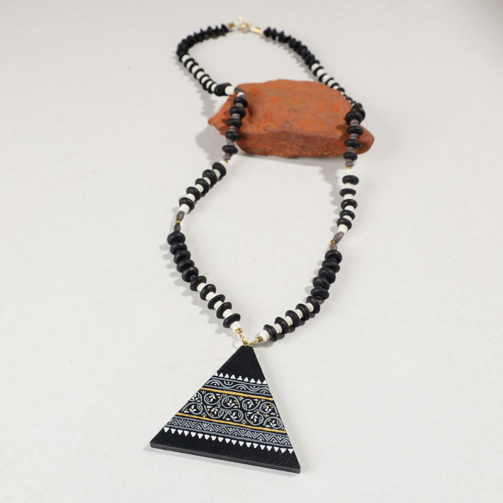  Miniature Handpainted Wooden Necklace With Beads 