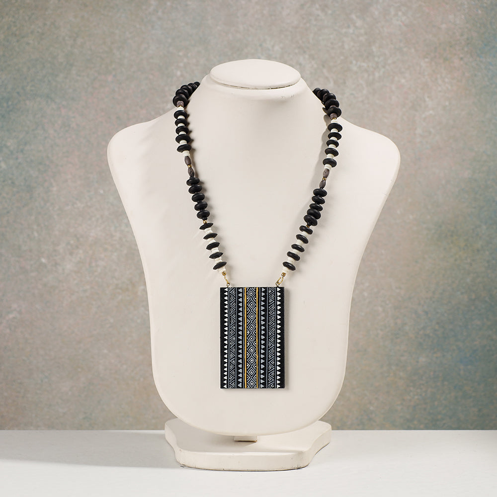 Multicolor - Miniature Handpainted Wooden Necklace With Beads