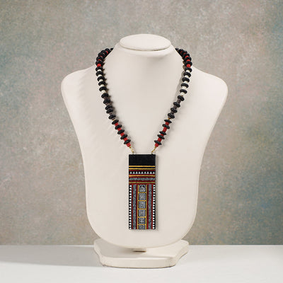 Buy Miniature Handpainted Wooden Necklace With Beads Online at iTokri.com