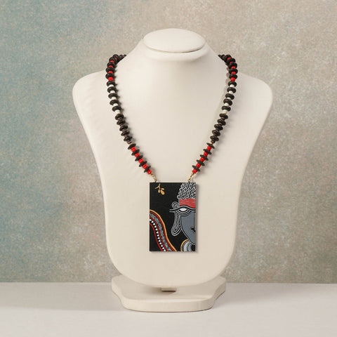 Miniature Handpainted Wooden Necklace With Beads