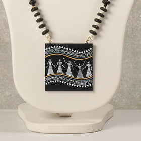 Miniature Handpainted Wooden Necklace With Beads