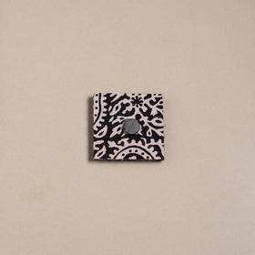 Black - mirror work handmade fabart jute magnet 12