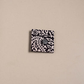 Black - mirror work handmade fabart jute magnet 14