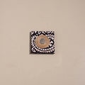 Black - mirror work handmade fabart jute magnet 17