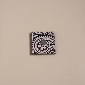 Black - mirror work handmade fabart jute magnet 17