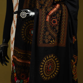 Mirror work printed cotton kutch hand embroidery dupatta 01