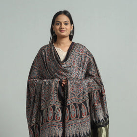 Modal Silk Block Print Ajrakh Dupatta