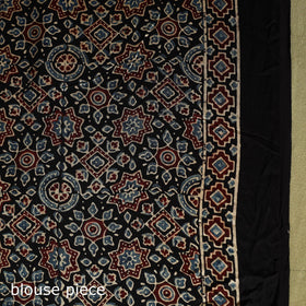  Black Modal Silk Block Print Ajrakh Saree