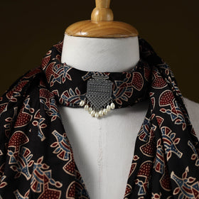 Modal silk pendant necklace scarf 31 - handcrafted