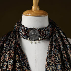 Modal silk pendant necklace scarf 37 - handcrafted