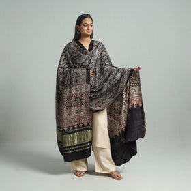  Modal Silk Block Print Ajrakh Dupatta
