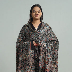  Modal Silk Block Print Ajrakh Dupatta