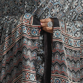 Black - modal silk dupatta 65 - handcrafted