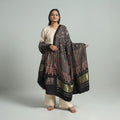 Black - modal silk dupatta 77 - handcrafted