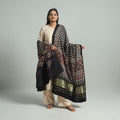 Black - modal silk dupatta 80 - handcrafted