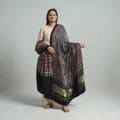 Black - modal silk dupatta 81 - handcrafted