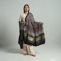 Black - modal silk dupatta 92 - handcrafted