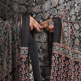 Black - modal silk dupatta 92 - handcrafted