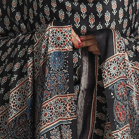 Black - modal silk dupatta 93 - handcrafted