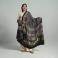 Black - modal silk dupatta 93 - handcrafted