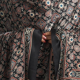 Black - modal silk dupatta 97 - handcrafted