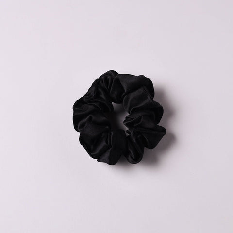 Black Modal Silk Elastic Handmade Rubber Band/Scrunchie
