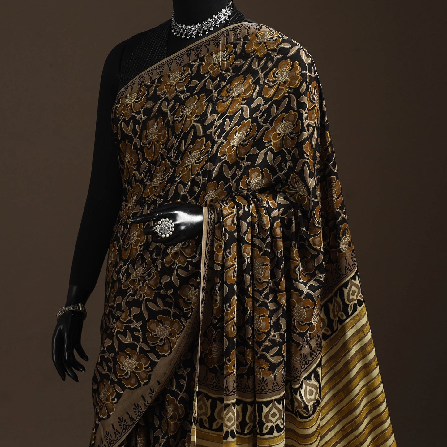 Modal silk hand bagru saree 23 - handcrafted