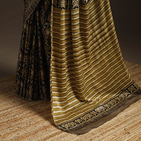 Modal silk hand bagru saree 23 - handcrafted