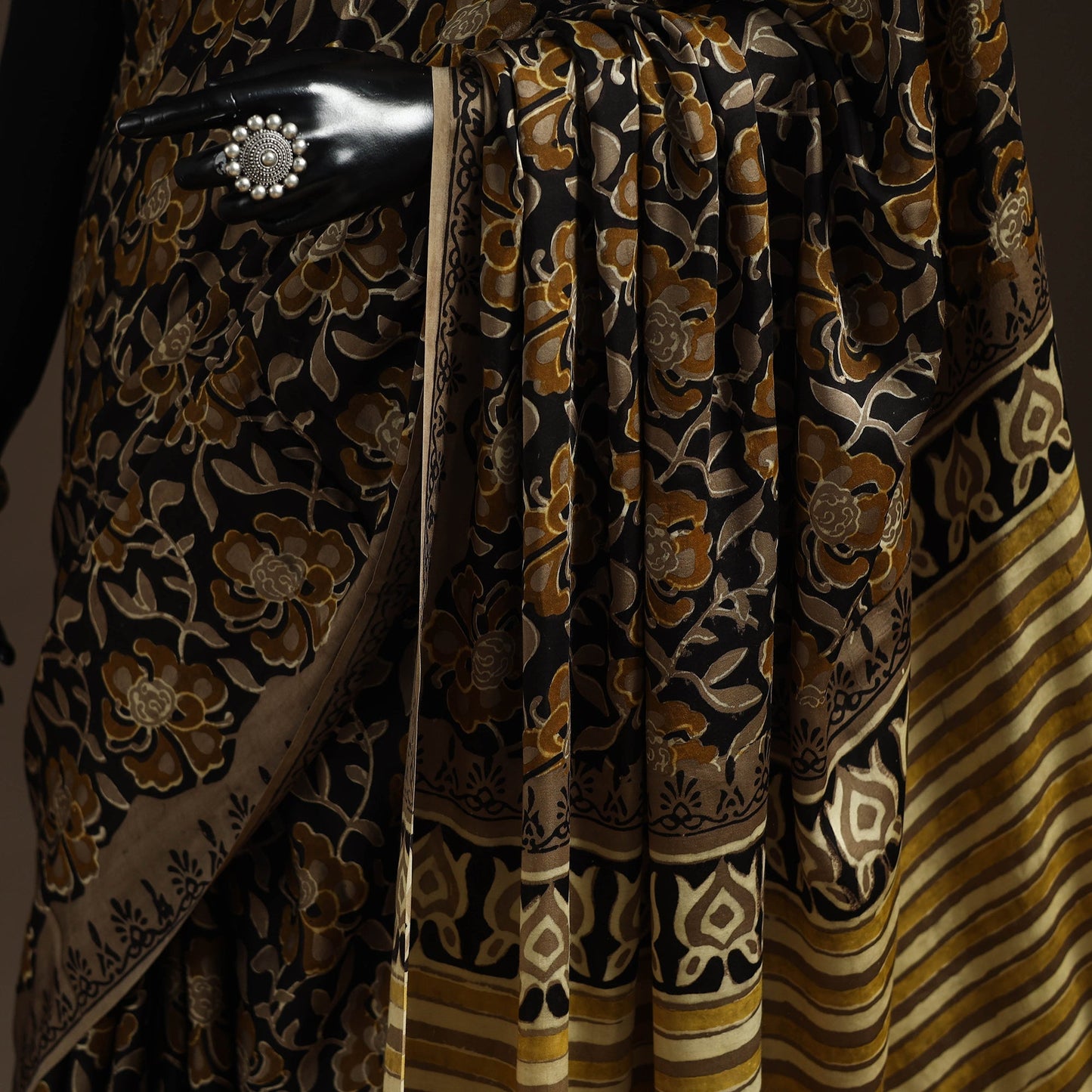 Modal silk hand bagru saree 23 - handcrafted