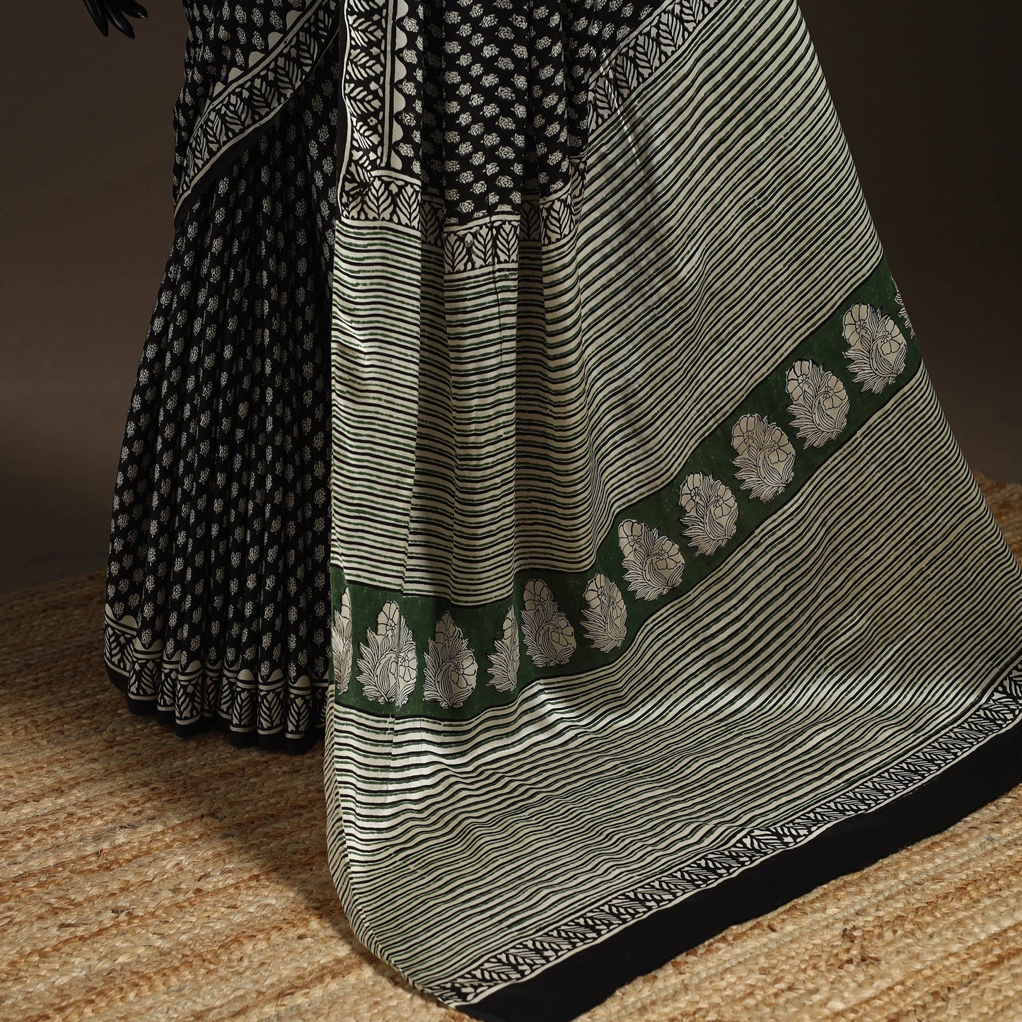 Modal silk hand bagru saree 30 - handcrafted