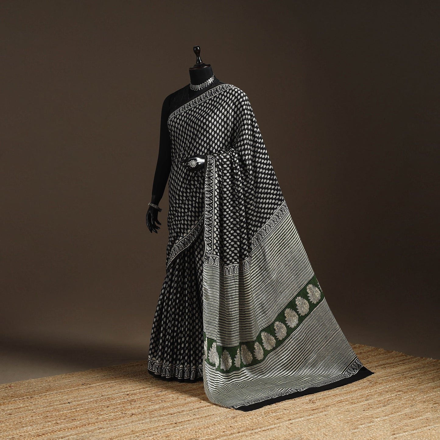 Modal silk hand bagru saree 30 - handcrafted