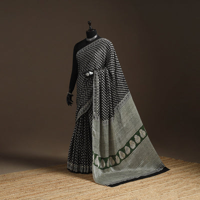 Modal silk hand bagru saree 30 - handcrafted