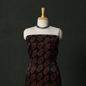 Modal silk hand block bagru print 2pc unstitched dress