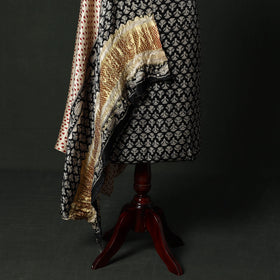 Modal silk hand block bagru print 2pc unstitched dress