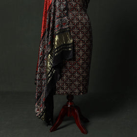 Modal silk hand block bagru print 2pc unstitched dress