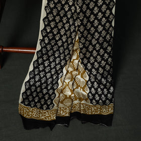 Modal silk hand block bagru print 3pc unstitched dress
