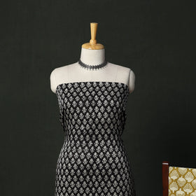 Modal silk hand block bagru print 3pc unstitched dress