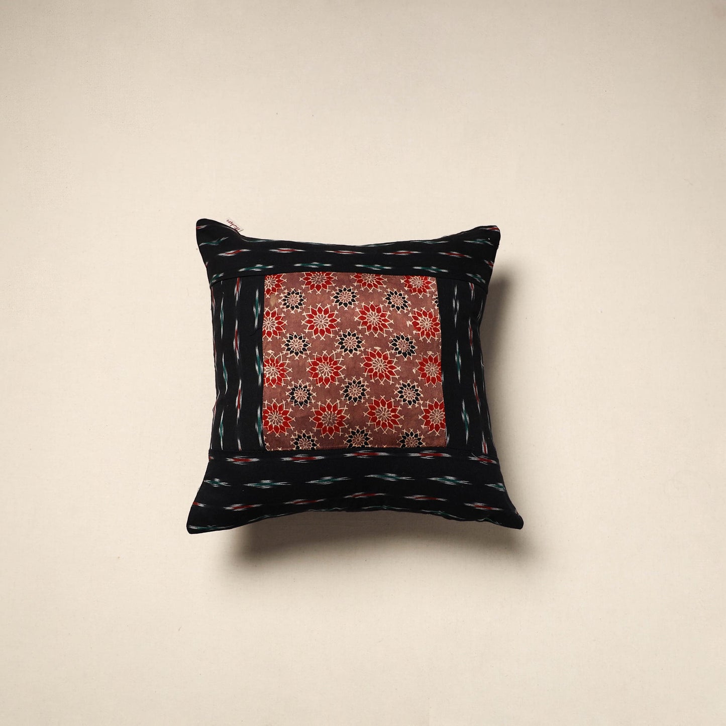 Modal silk patch pochampally ikat cushion cover 05