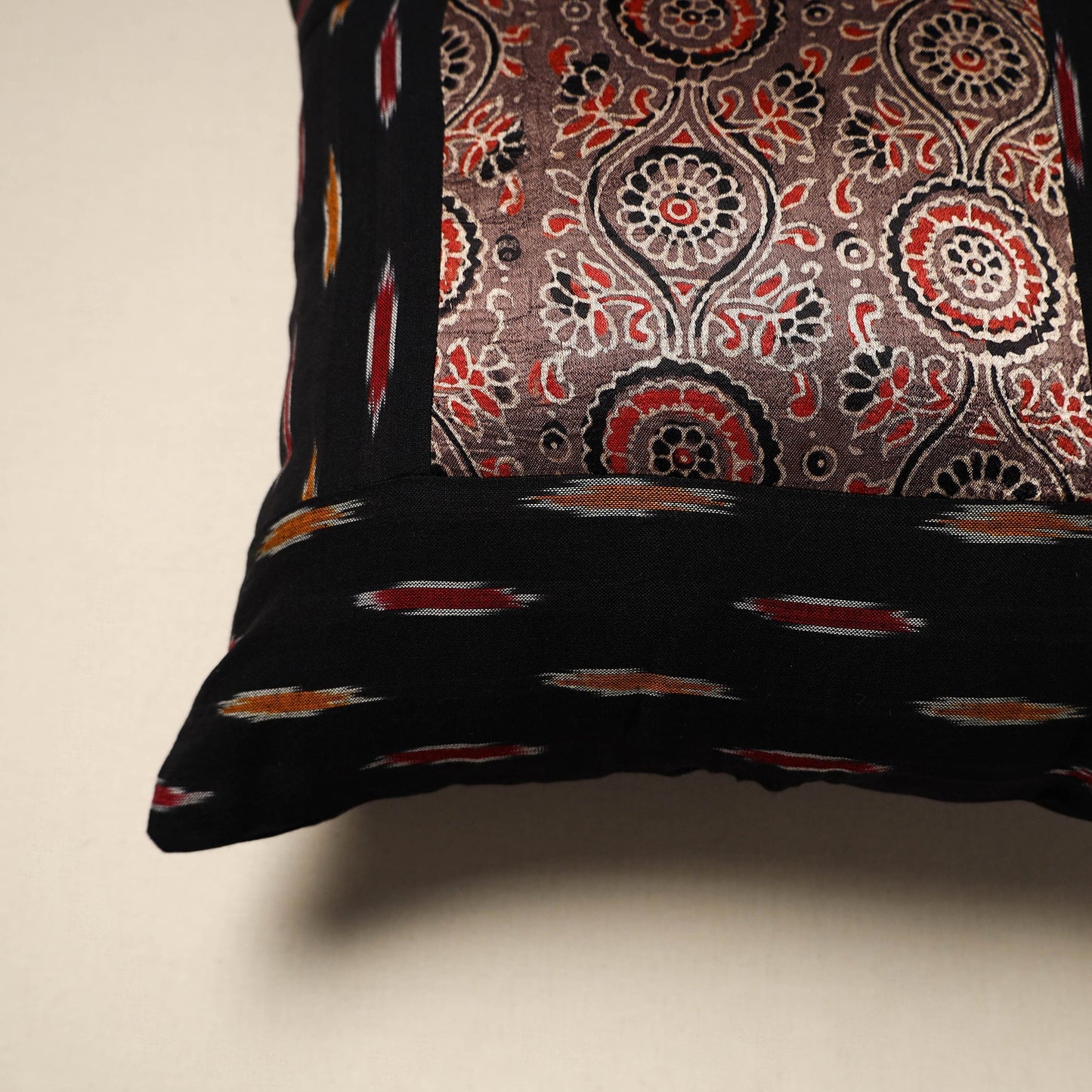 Modal silk patch pochampally ikat cushion cover 15