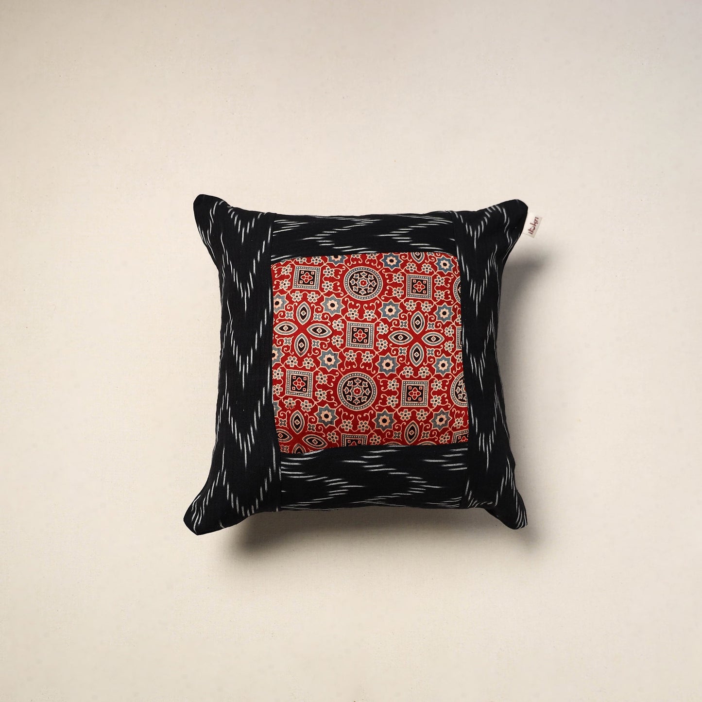 Modal silk patch pochampally ikat cushion cover 24