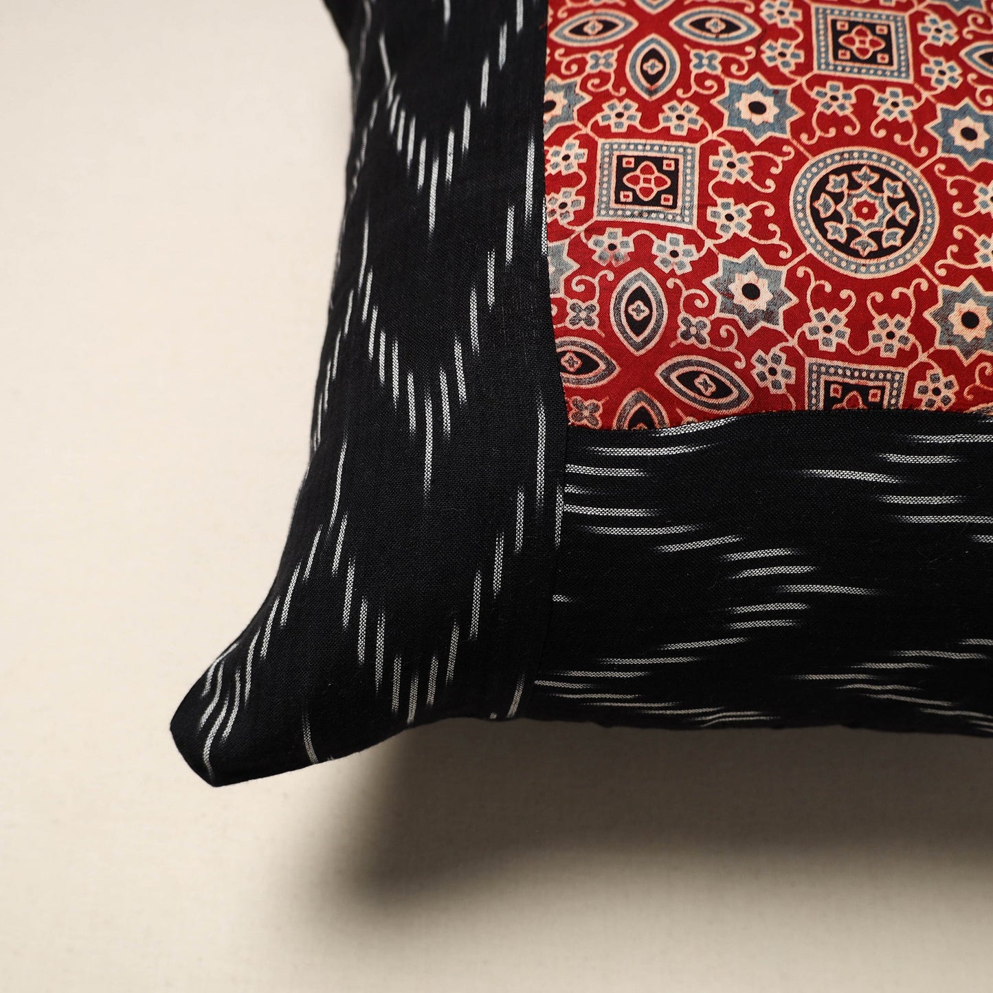 Modal silk patch pochampally ikat cushion cover 24