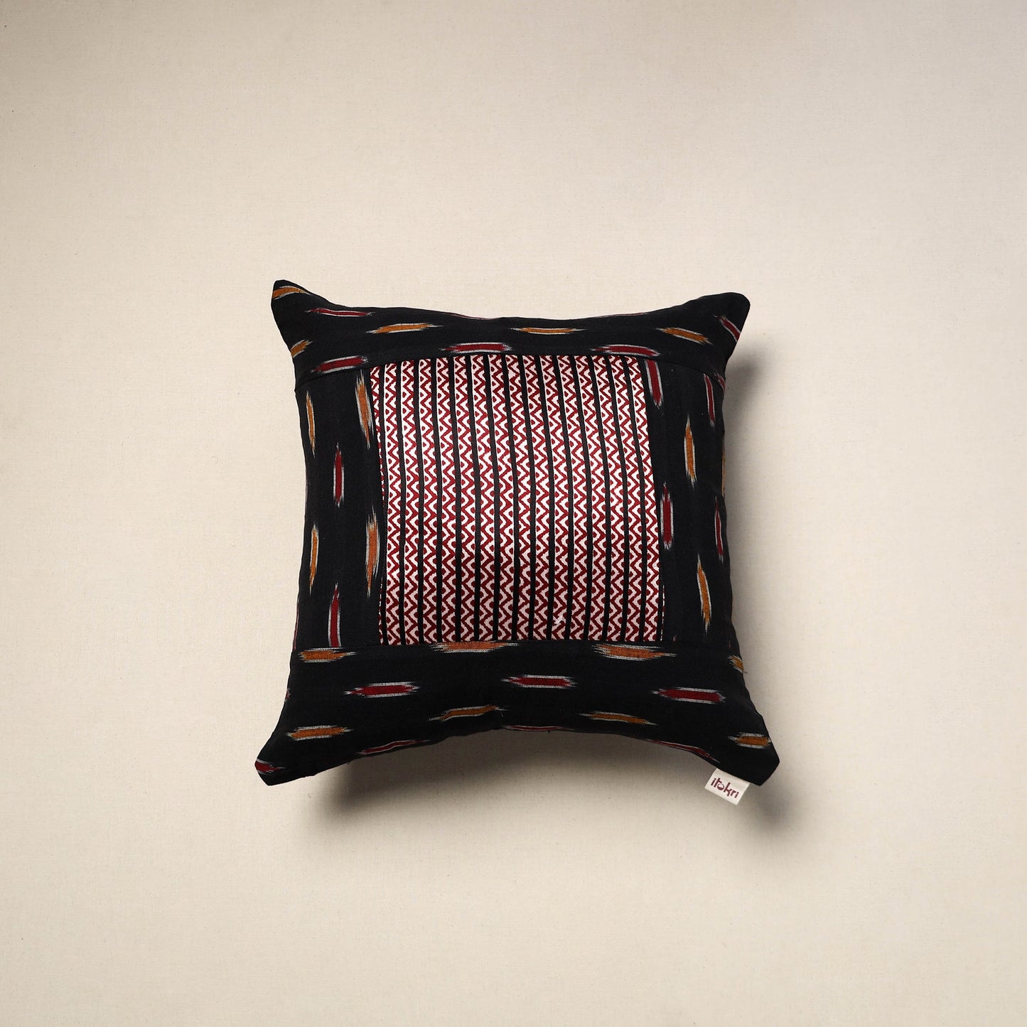 Modal silk patch pochampally ikat cushion cover 27