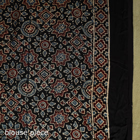  Black Modal Silk Block Print Ajrakh Saree