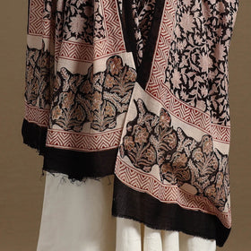 Buy Black Block Print Mul Cotton Bagru Dupatta