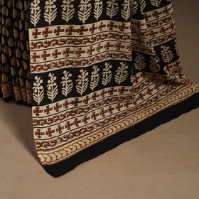 Black - mul cotton hand bagru saree 14 - handcrafted